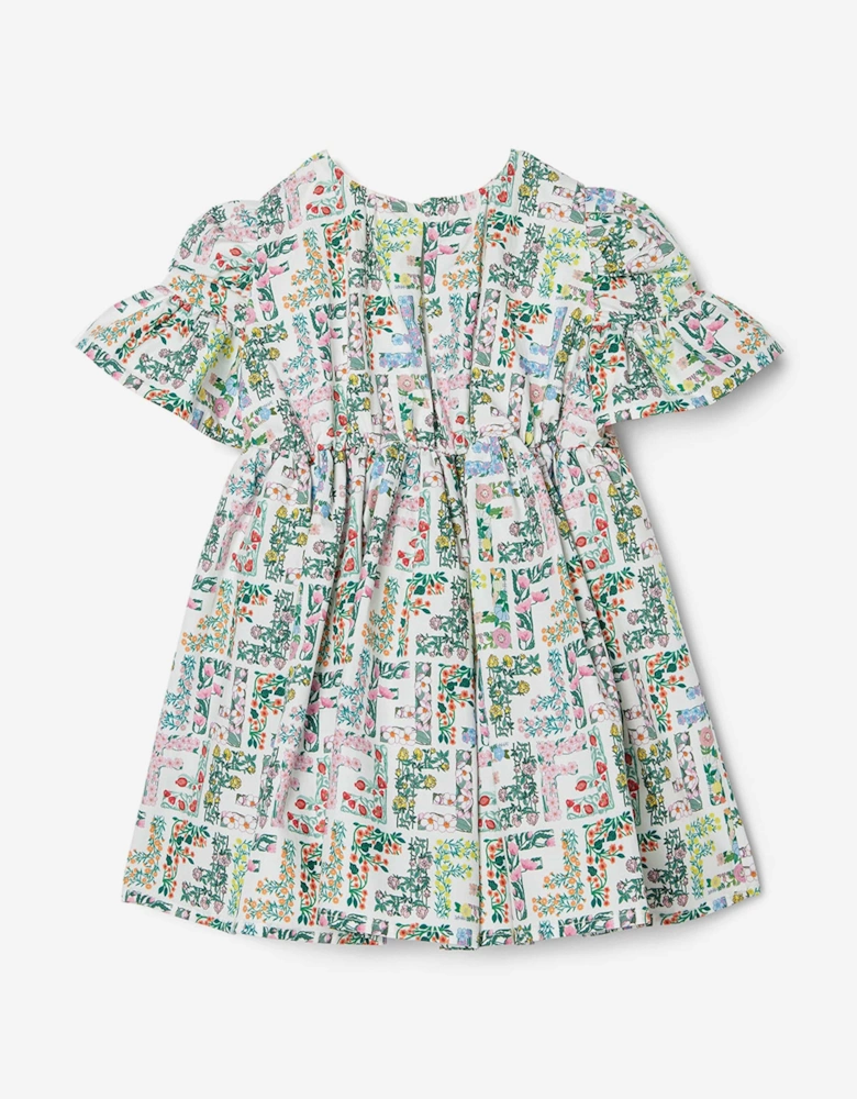 Baby Girls Cotton FF Bloom Dress in Multicolour