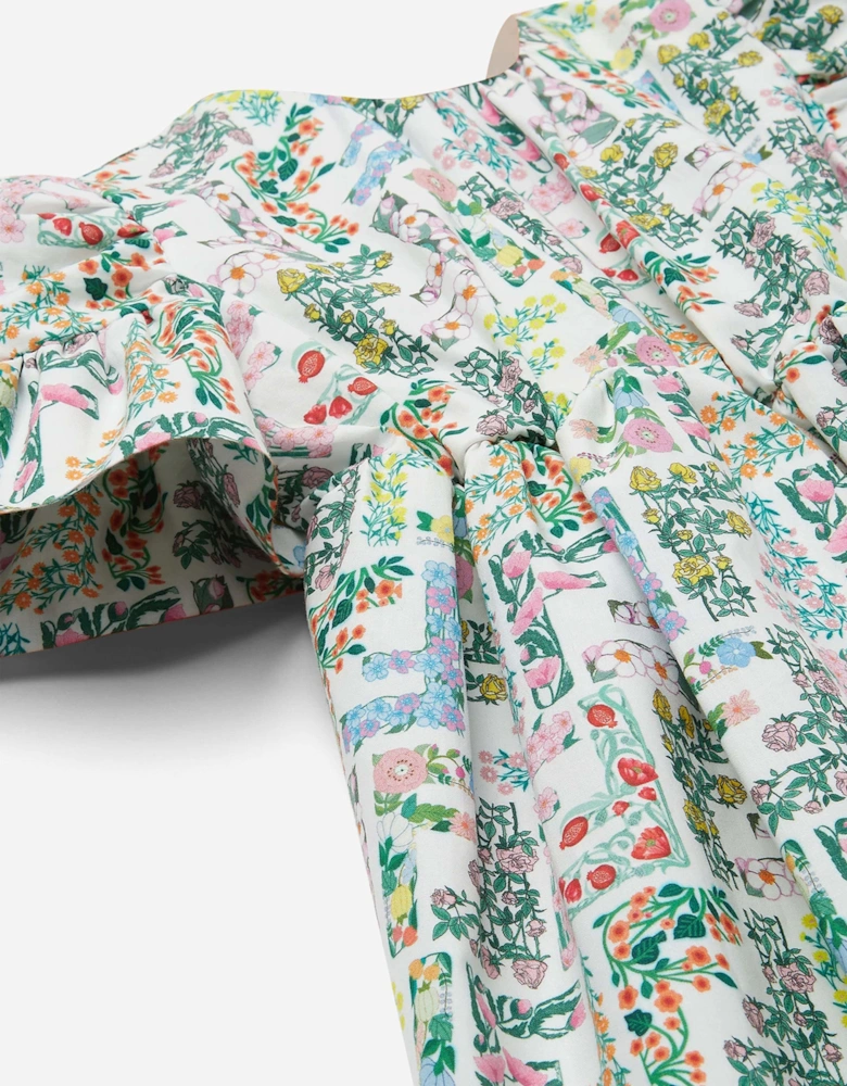 Baby Girls Cotton FF Bloom Dress in Multicolour