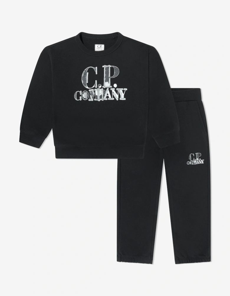 C.P. Company Boys Logo Tracksuit in Black