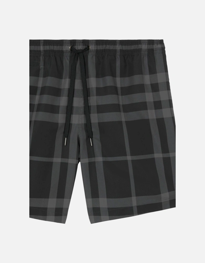 Martin Check Swim Shorts Black Grey