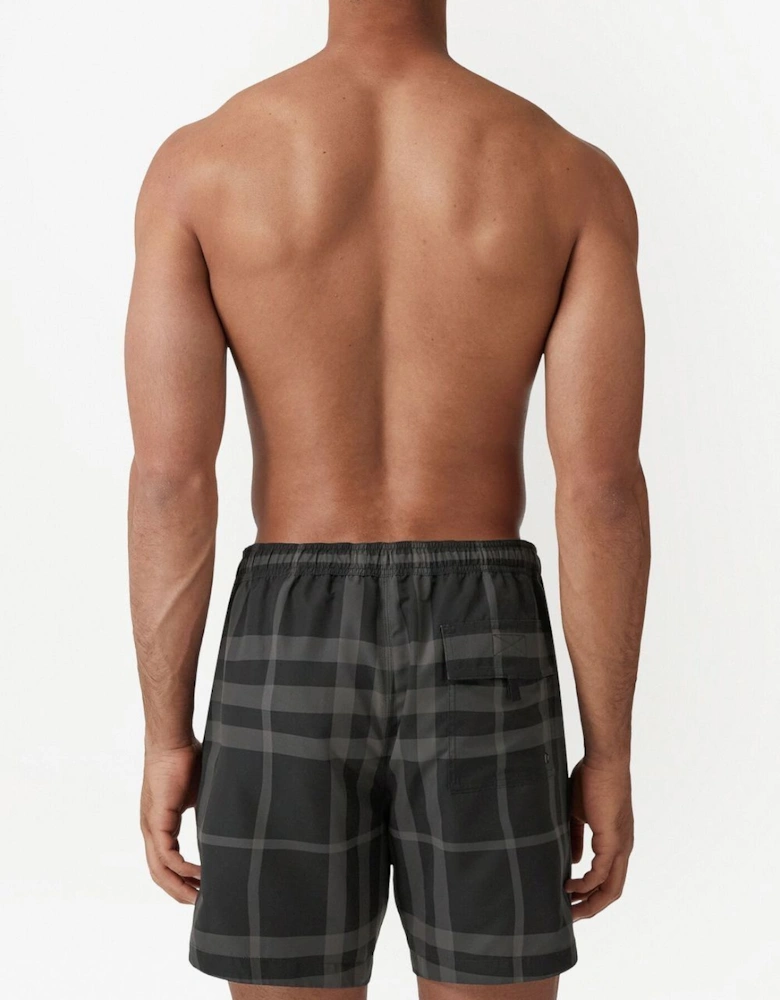 Martin Check Swim Shorts Black Grey
