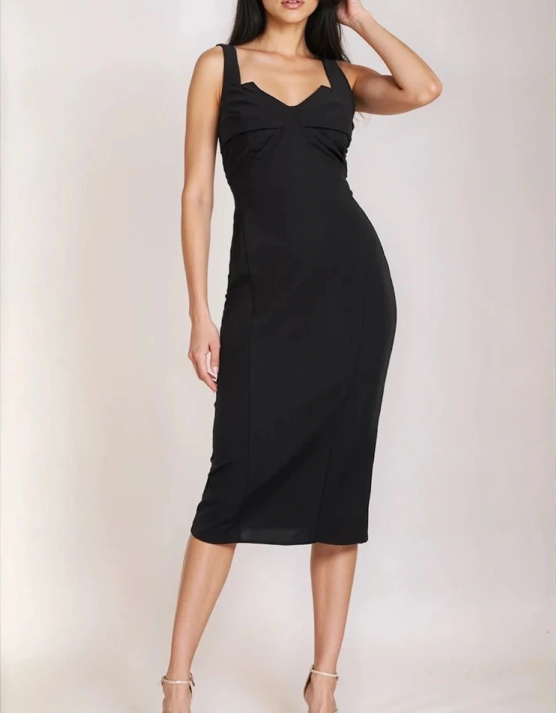 Black Knot Front Midi Dress, 2 of 1