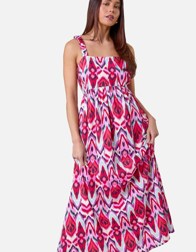 Petite Aztec Stretch Back Maxi Dress