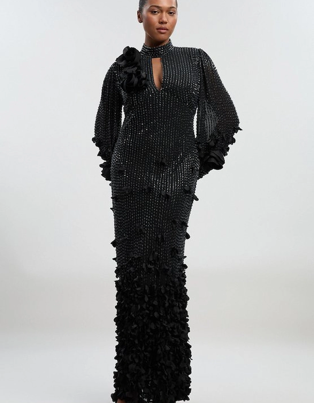 Plus Size Crystal Embellished Applique Woven Maxi Dress, 4 of 3