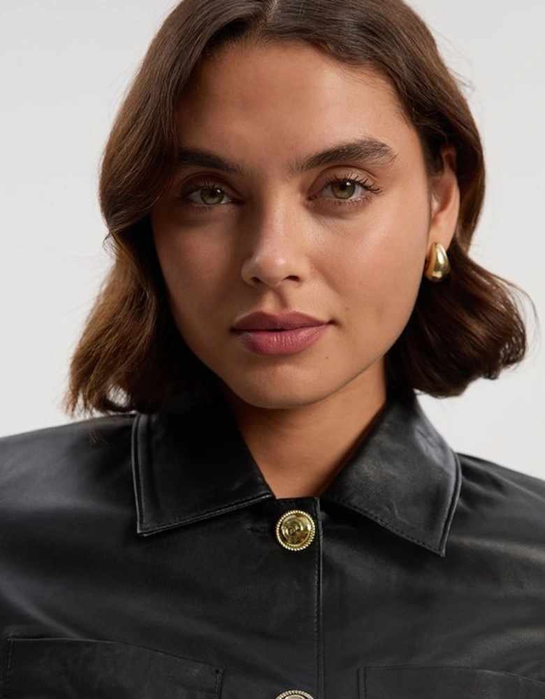 Leather Pocket Tailored Jacket