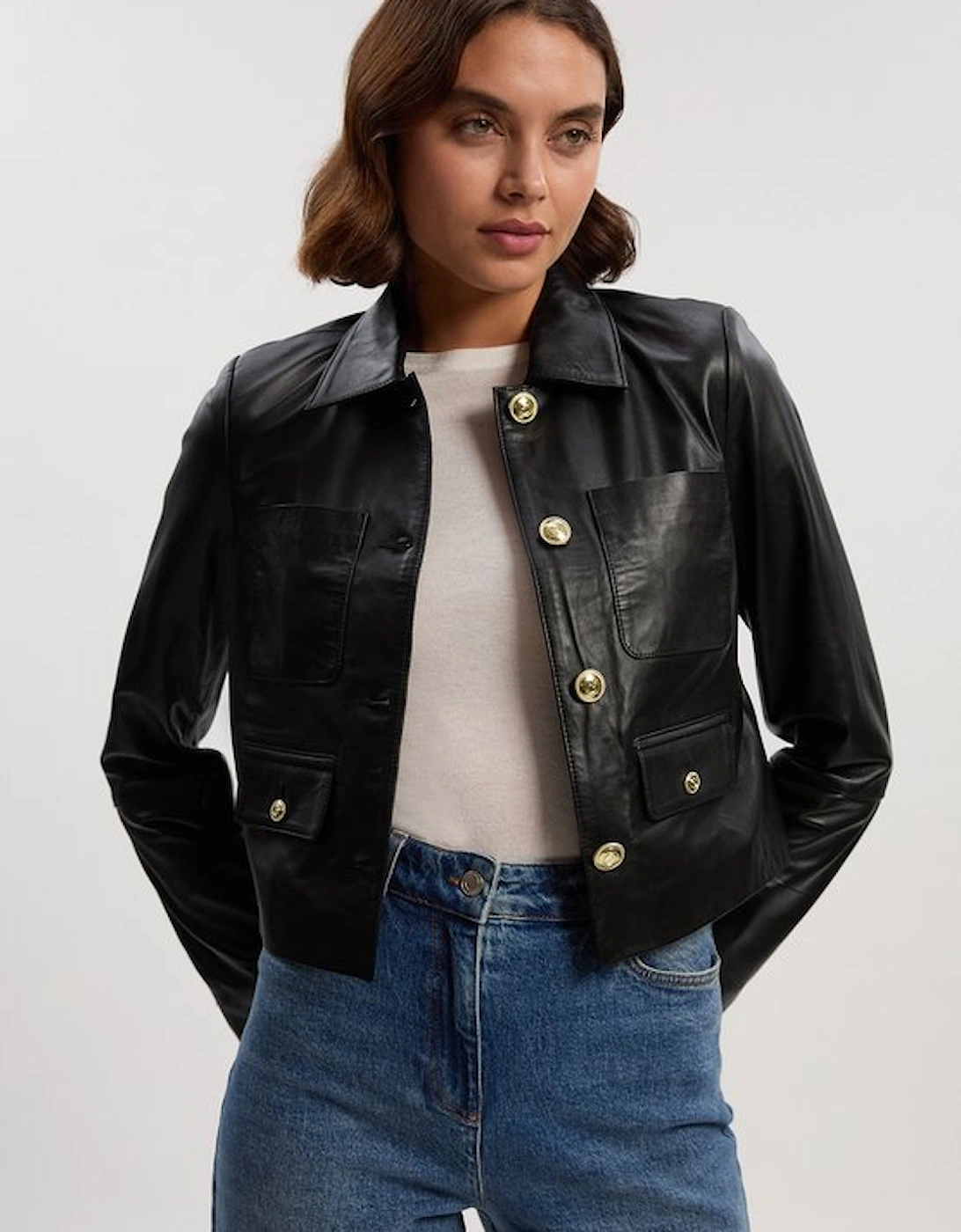 Leather Pocket Tailored Jacket, 5 of 4