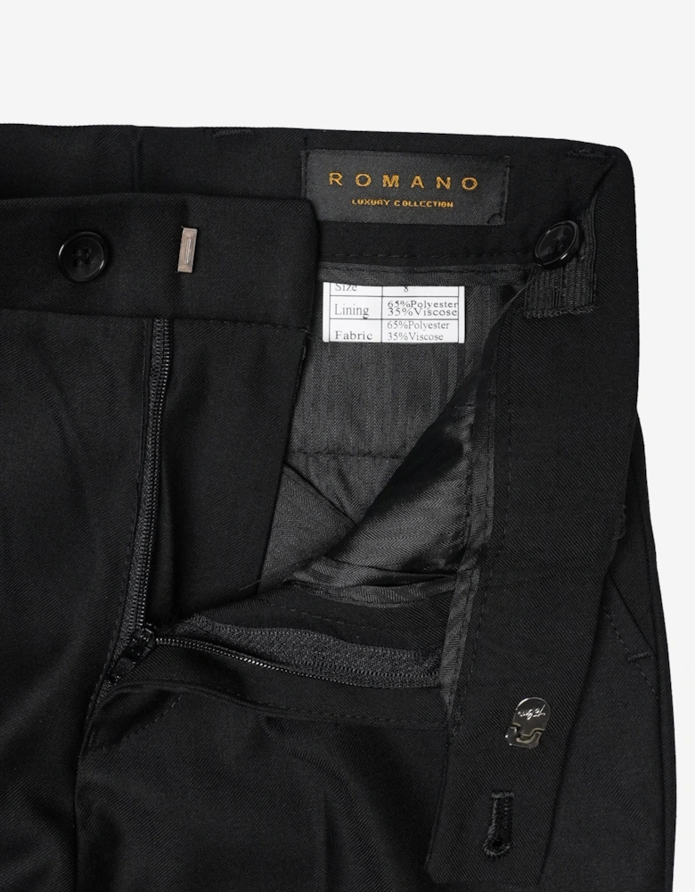 Romano Boys Banana Collar 3 Piece Suit in Black