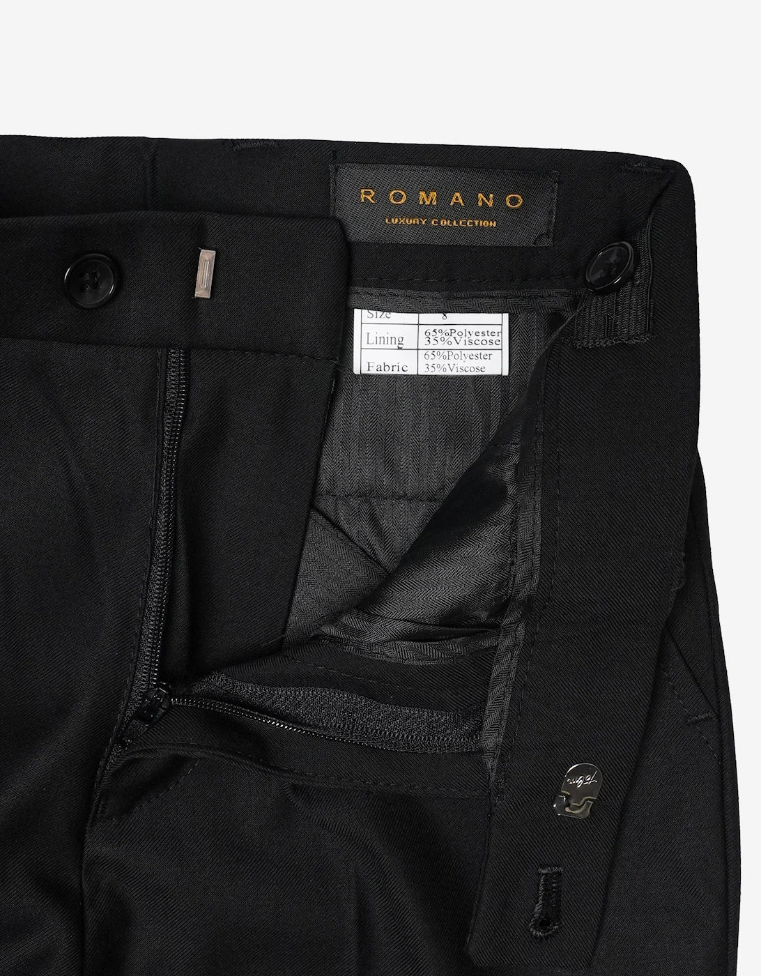 Romano Boys Banana Collar 3 Piece Suit in Black