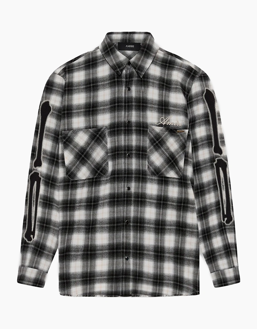 Amiri Men's BONES FLANNEL OVERSHIRT - Black - Size: Regular/36