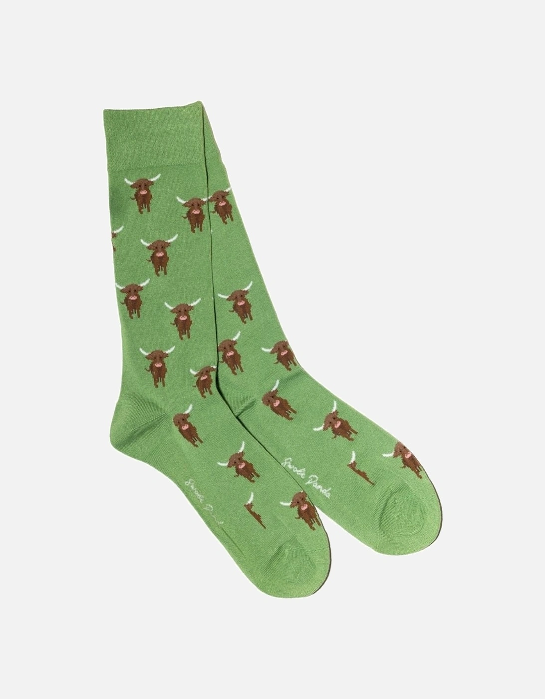 Highland Cow Women's Bamboo Socks, Green, 5 of 4