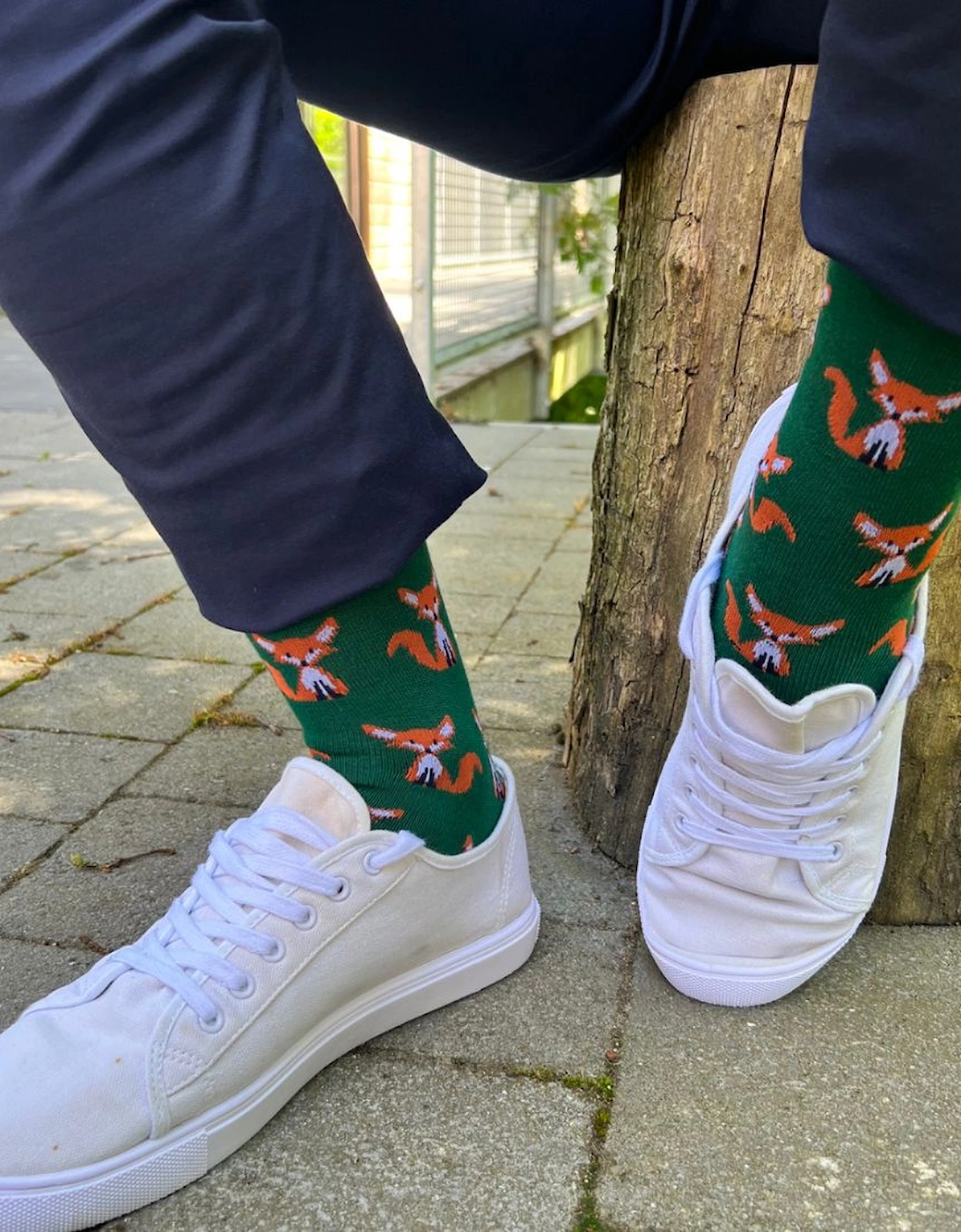 Mr Fox Bamboo Socks, Green