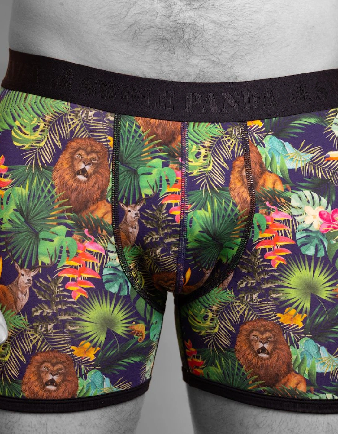 Swole Panda Men's Orange/Black Jungle Bamboo Boxer Brief, Multicolour  36/34/35 L Size 34-36" / 86-92Cm
