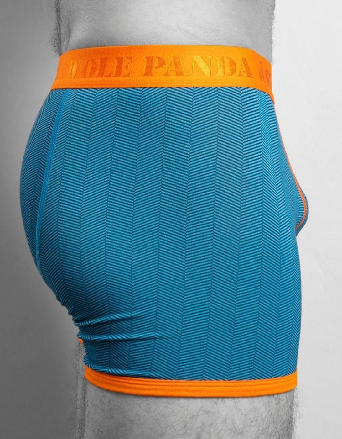 Herringbone Bamboo Boxer Brief, Blue/orange
