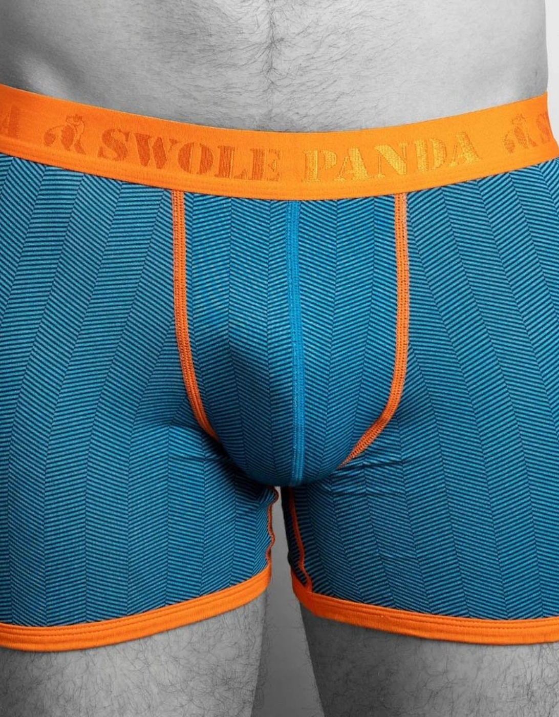 Herringbone Bamboo Boxer Brief, Blue/orange, 4 of 3