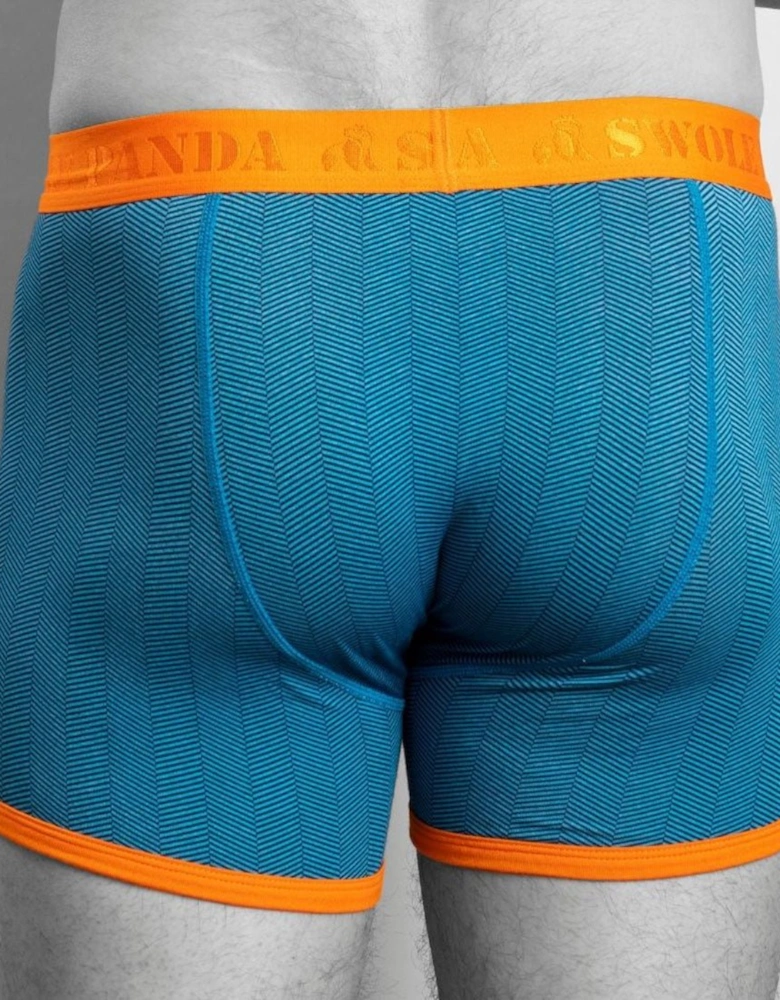 Herringbone Bamboo Boxer Brief, Blue/orange