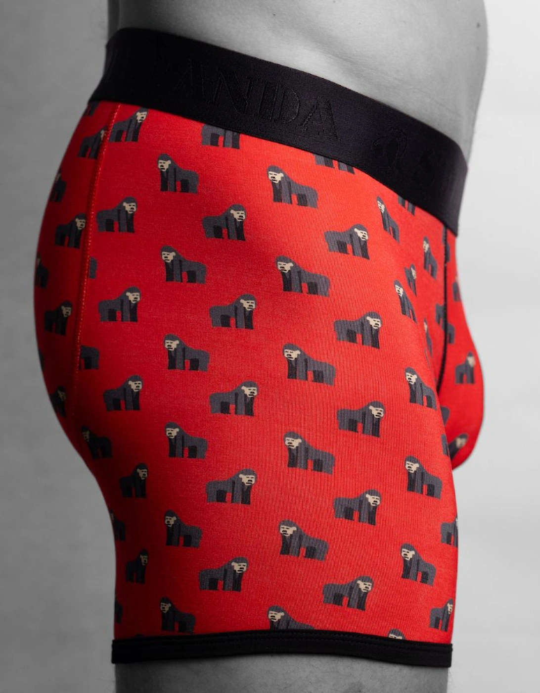 Gorillas Bamboo Boxer Brief, Red/black