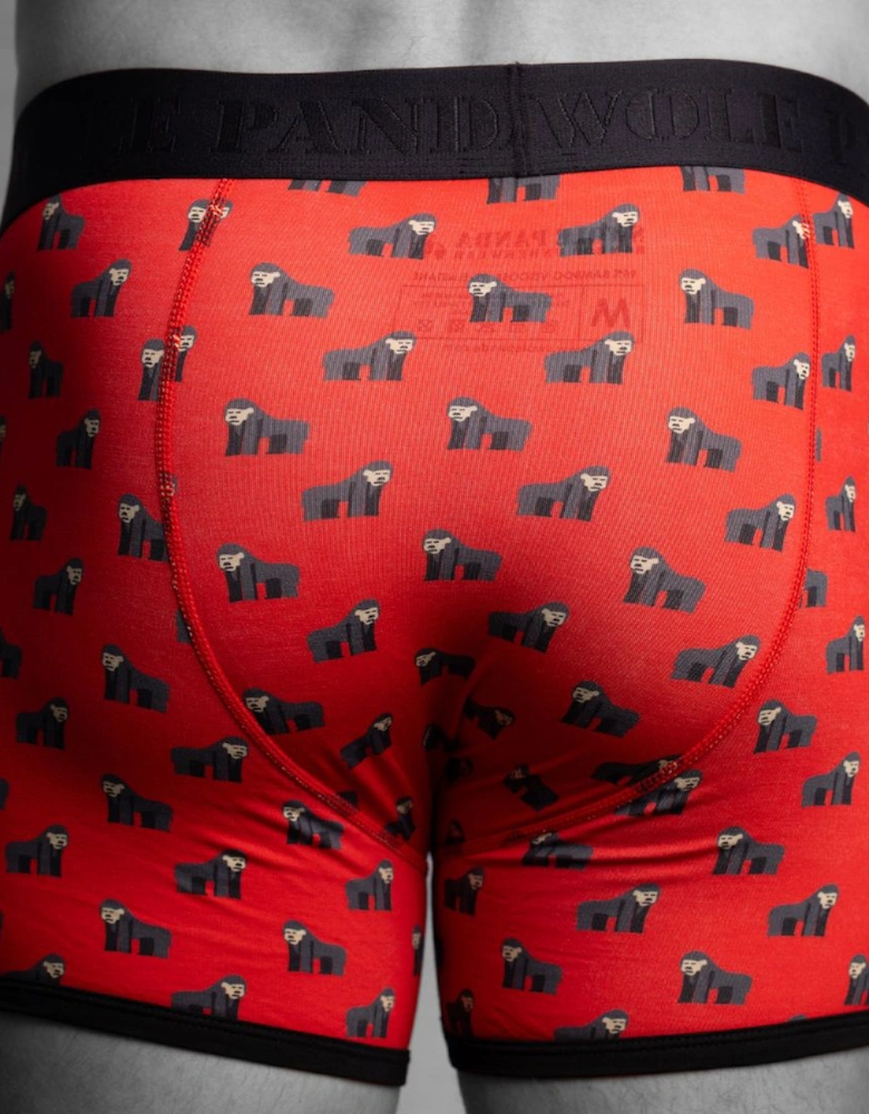 Gorillas Bamboo Boxer Brief, Red/black