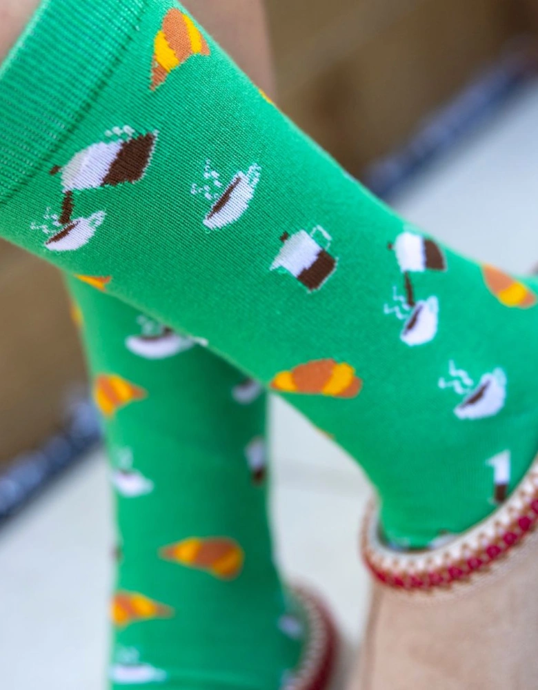 Coffee Women's Bamboo Socks, Green