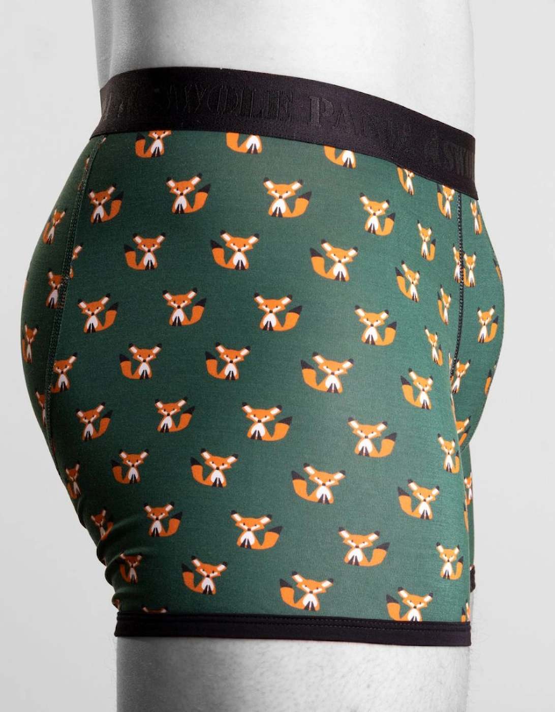 Foxes Bamboo Boxer Brief, Green/black