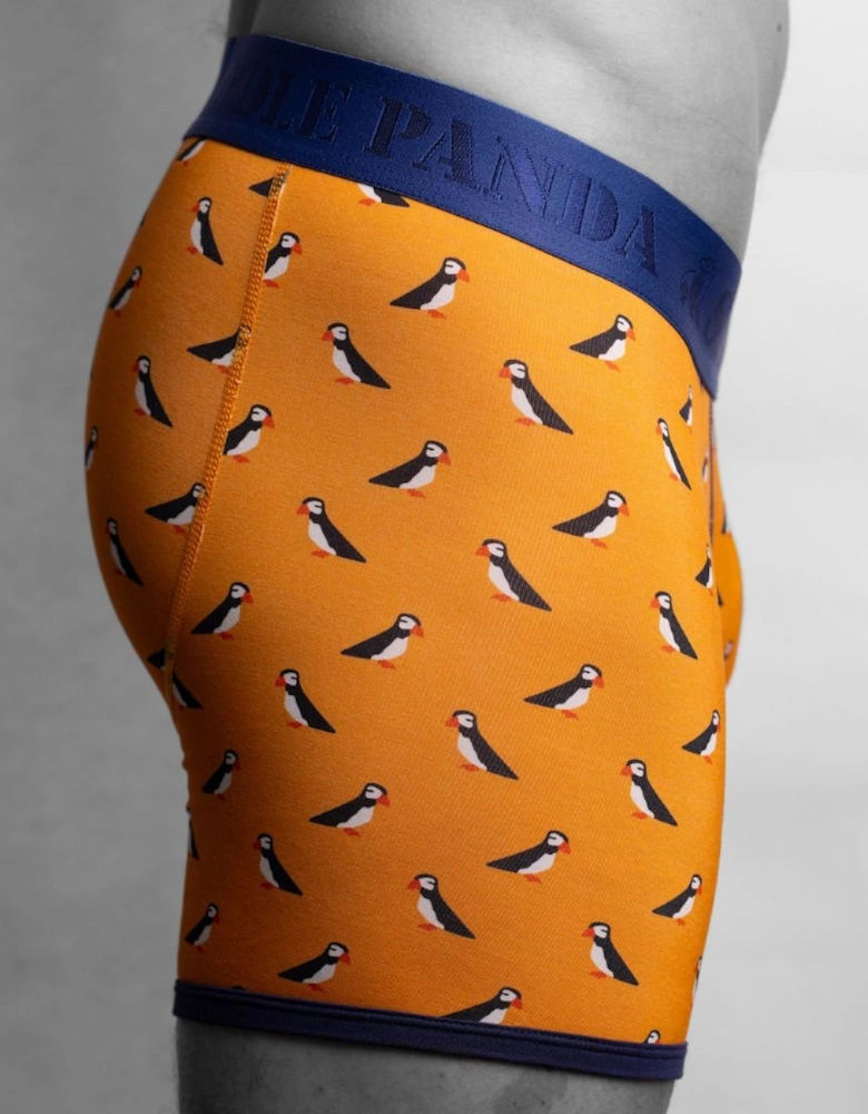 Puffins Bamboo Boxer Brief, Orange/blue