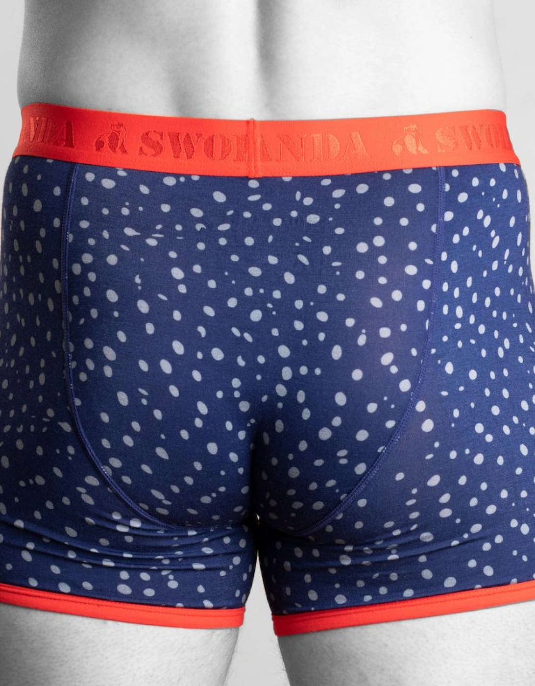 Grey Spots Bamboo Boxer Brief, Blue/orange