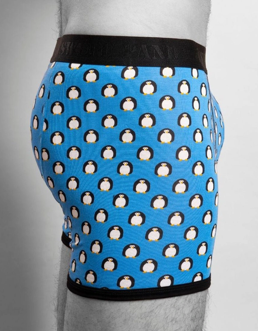 Penguins Bamboo Boxer Brief, Blue/black