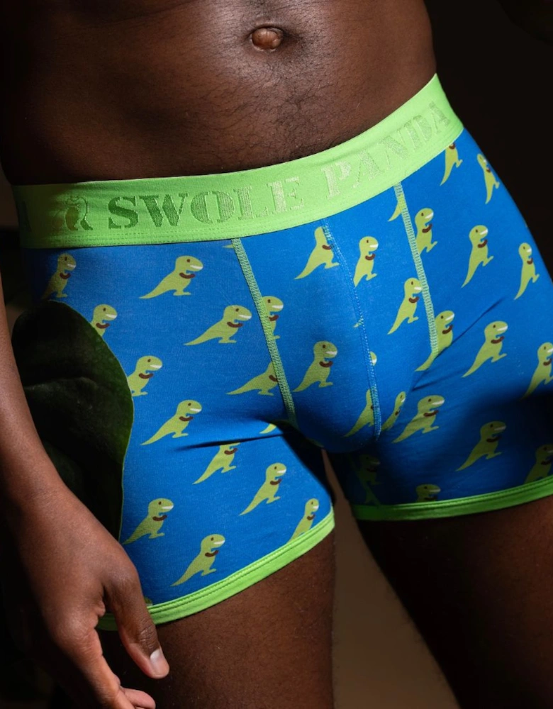 T-Rex Bamboo Boxer Brief in Blue/green
