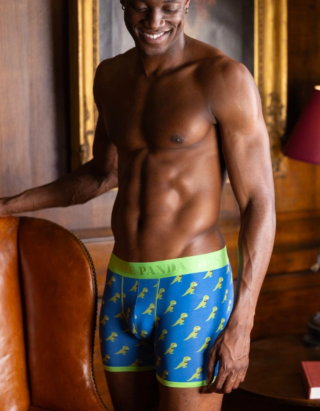 T-Rex Bamboo Boxer Brief in Blue/green