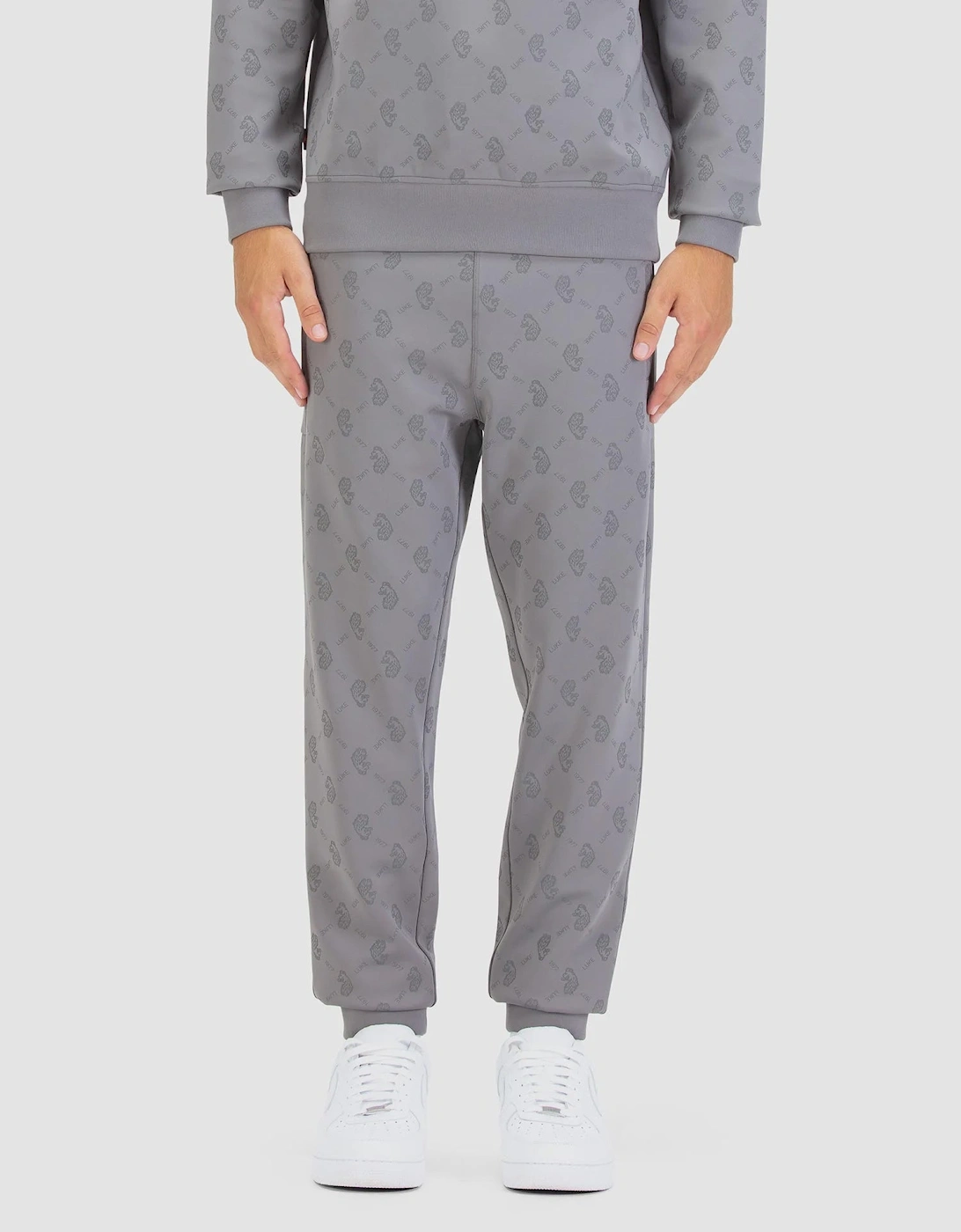 LUKE1977 Golden Balls Overprint Joggers - Concrete Grey, 2 of 1