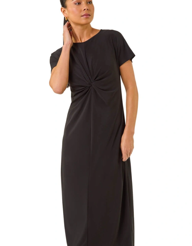 Petite Twist Front Stretch Midi Dress
