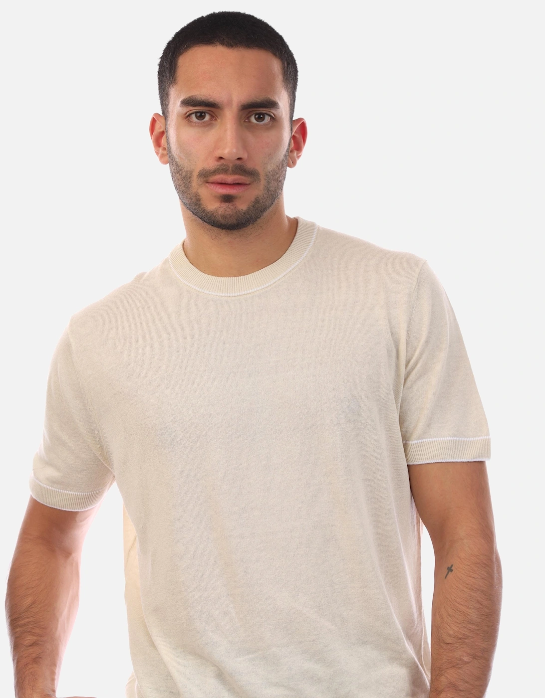 H-Jiovanni Short Sleeve Tipped Sweater