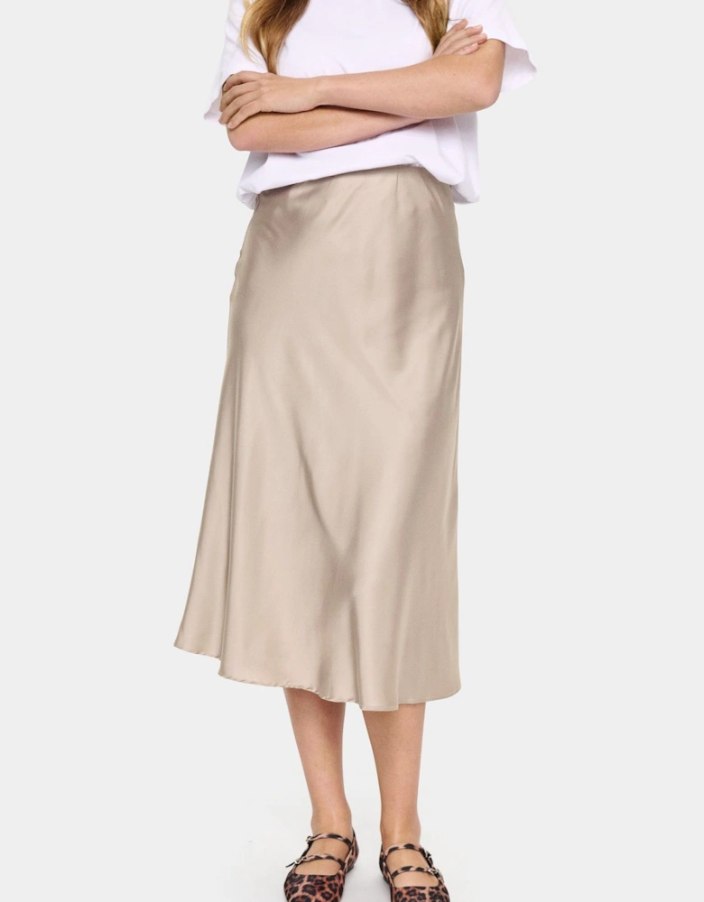Disa Midi A-line Elastic Waist Skirt
