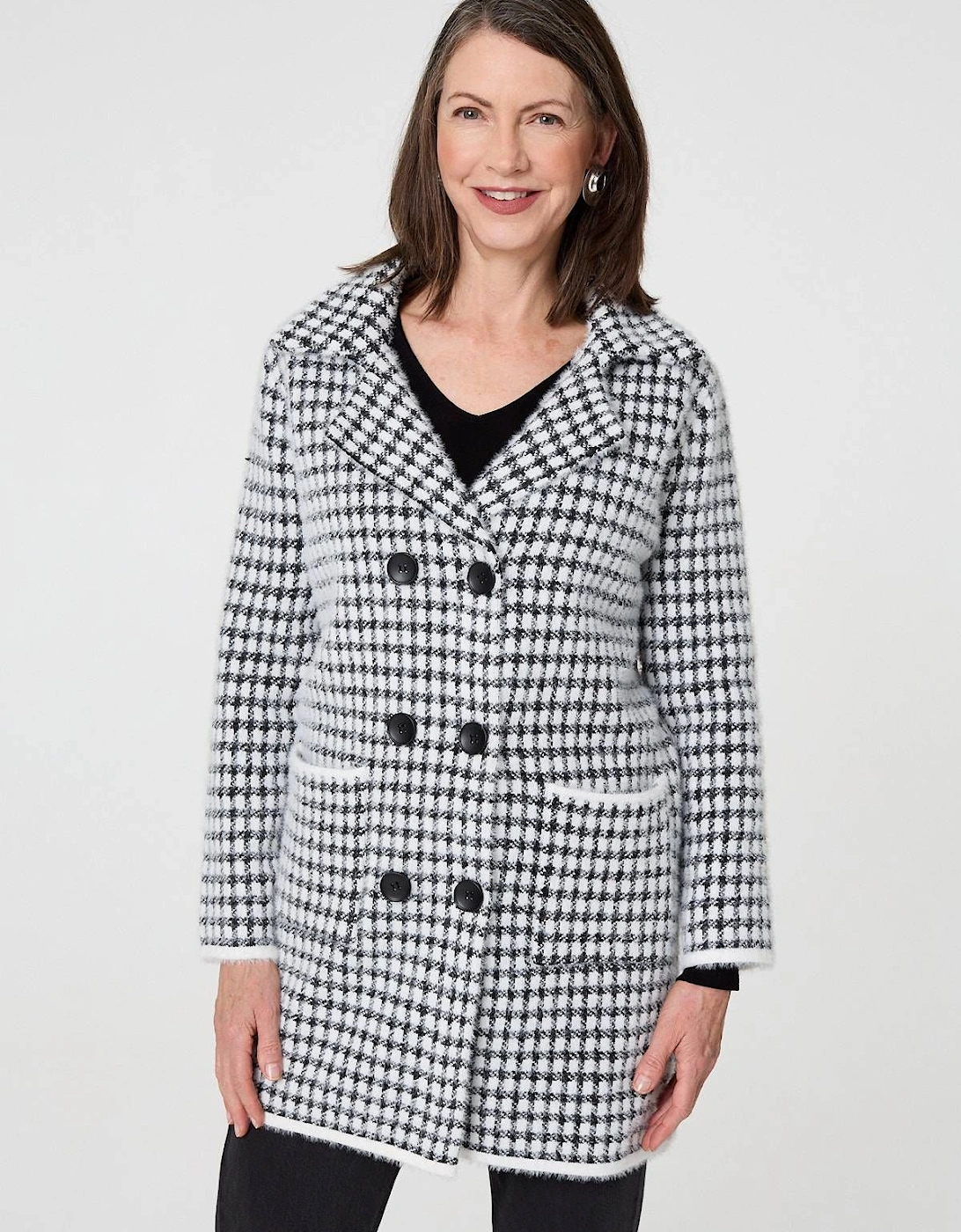 Check Double Breasted Longline Coat, 2 of 1