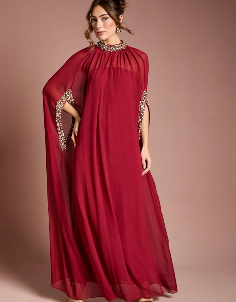 Muse Chiffon Cape Dress