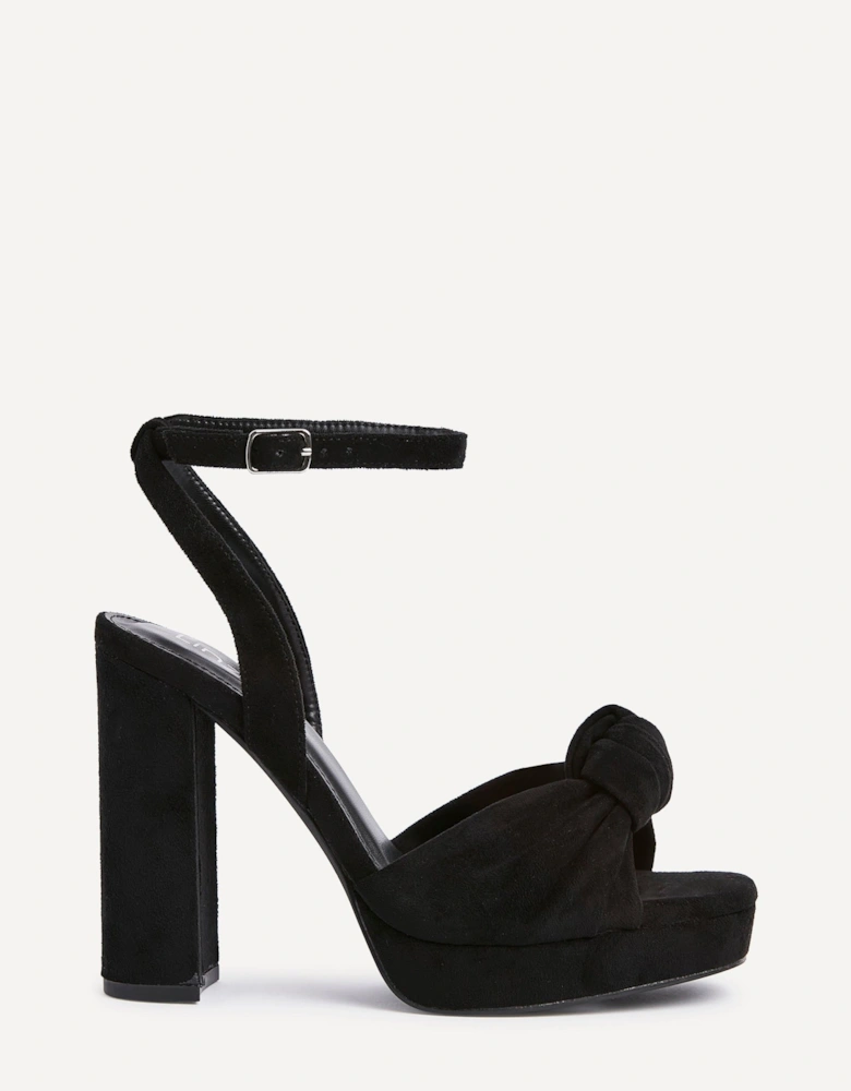 Ruba Black Faux Suede Platform Heel