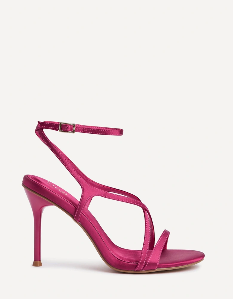 Taliya Fuchsia Satin Strappy Stiletto Heels