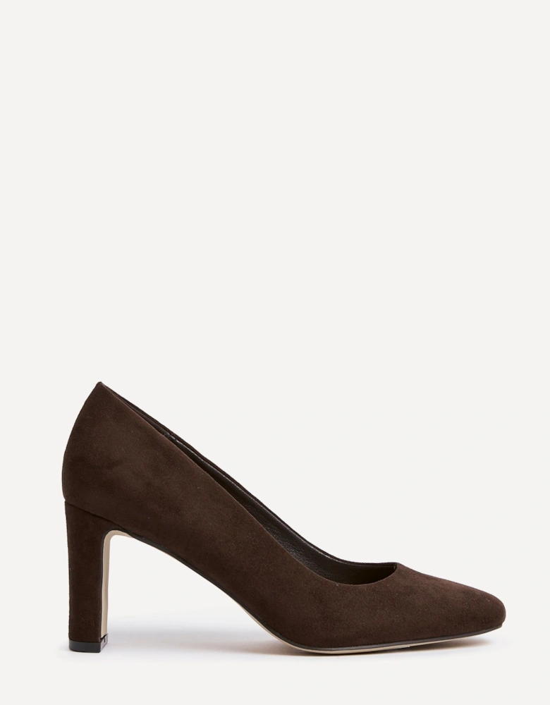 Agenda Brown Faux Suede Modern Style Court Heel