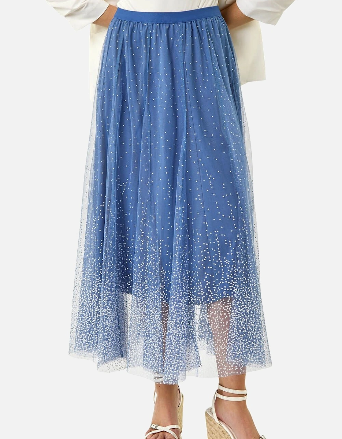 Polka Dot Print Elasticated Mesh Skirt, 2 of 1