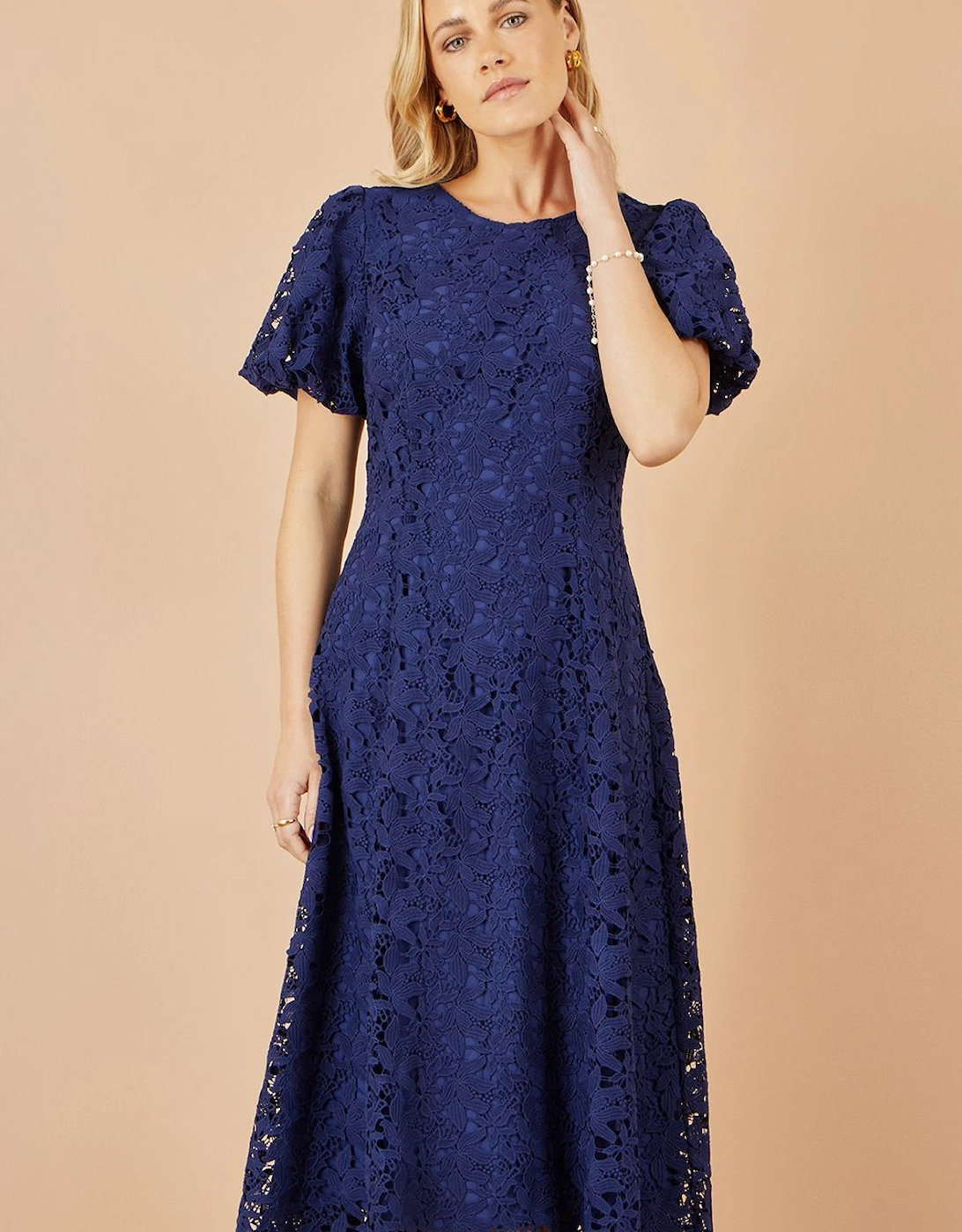 Navy Lace Midi Dress, 2 of 1
