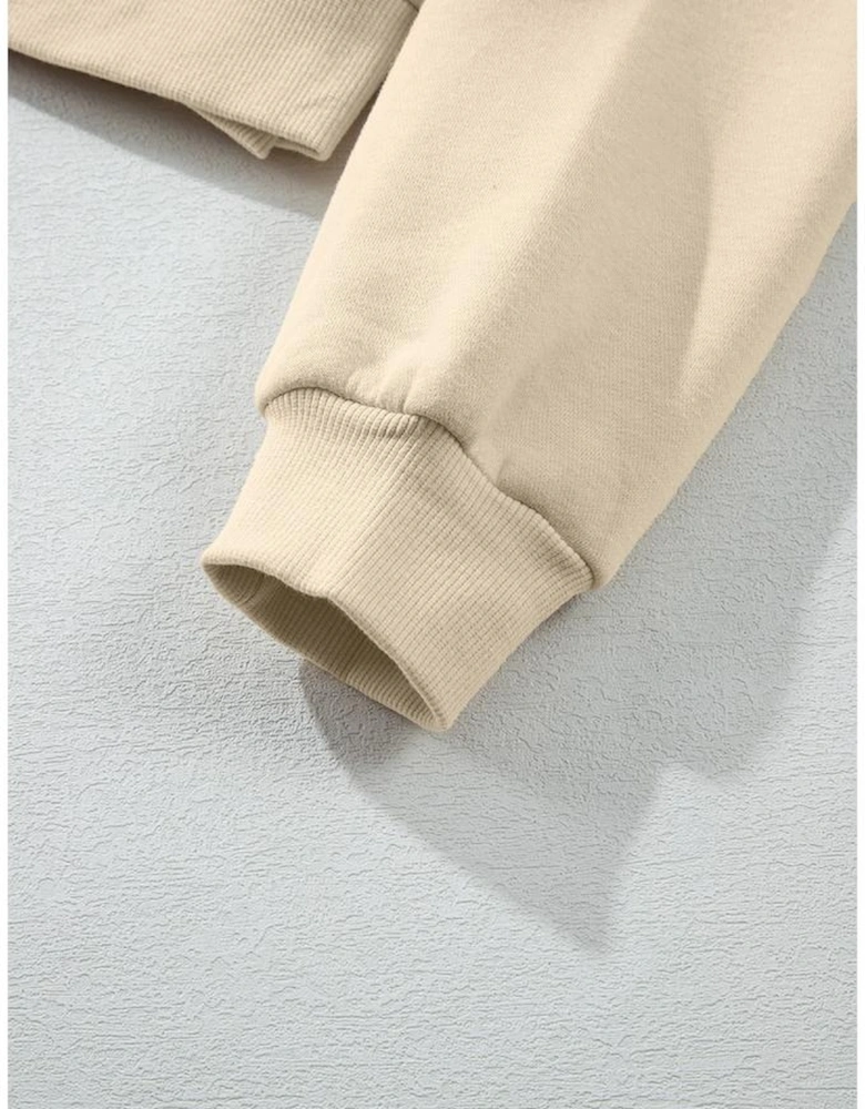 Parchment Solid Color Hoodie and High Waist Pants Two Piece Activewear