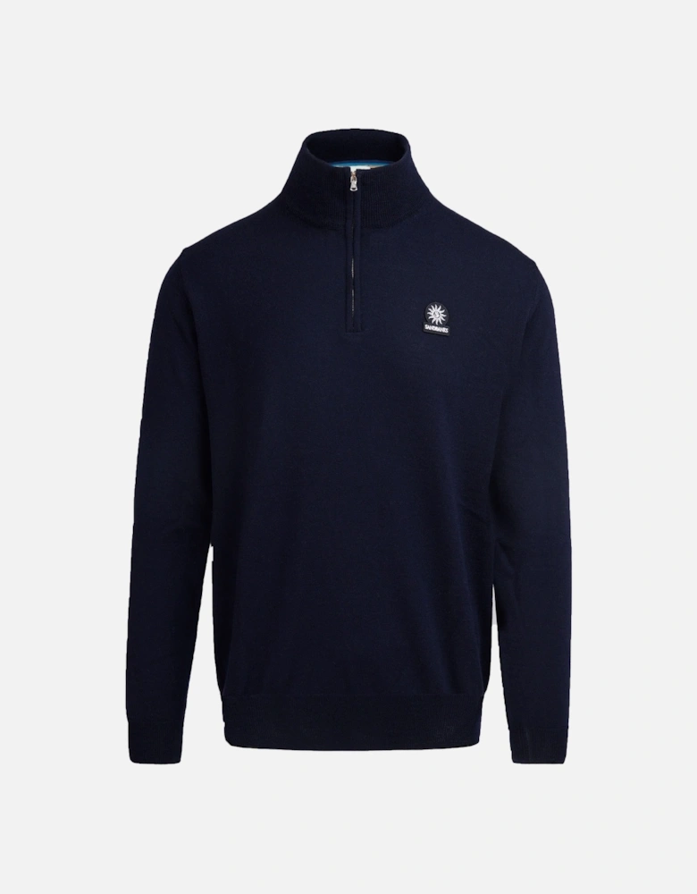 Quarter Zip Merino Knitwear Navy