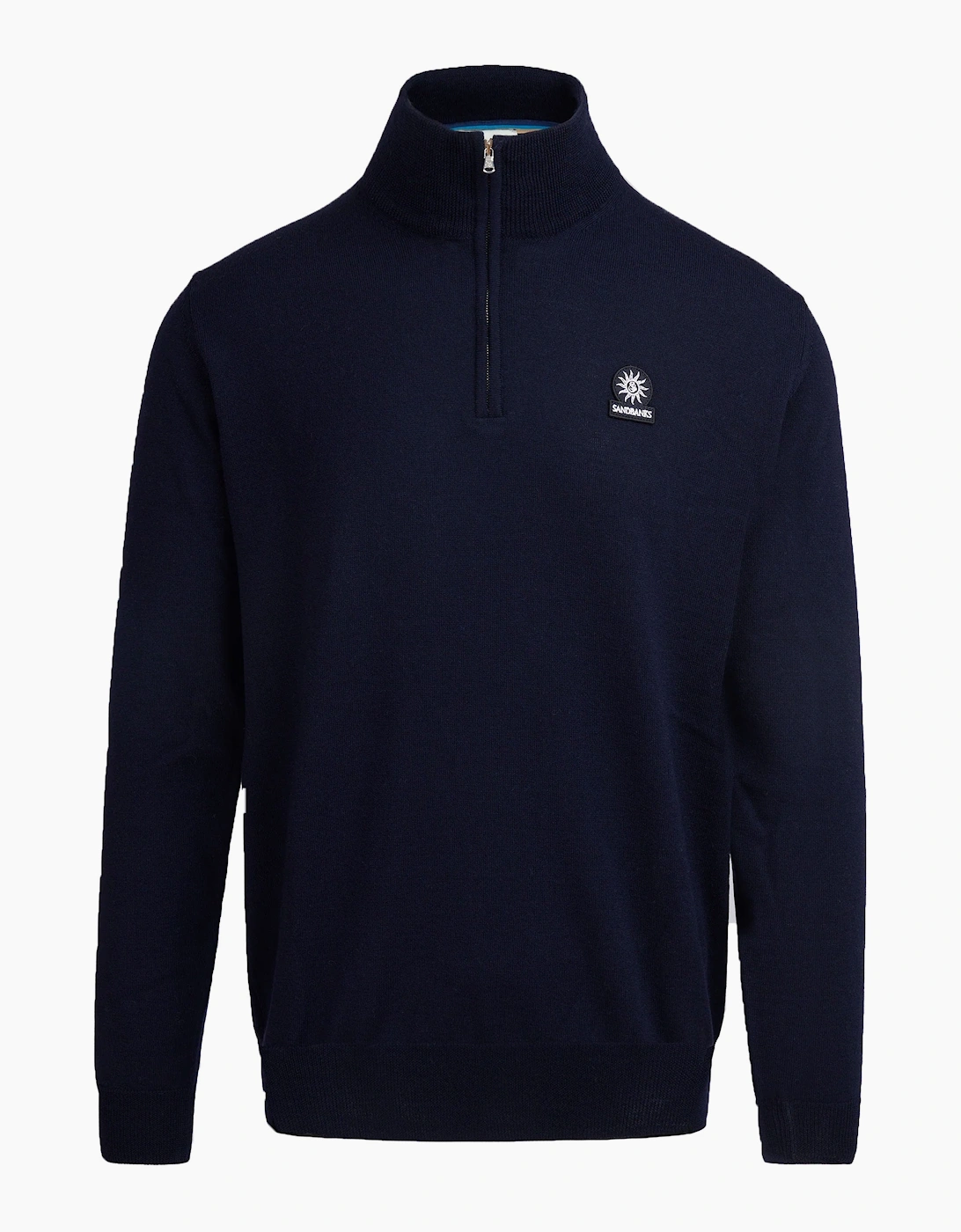 Men's Sandbanks Quarter Zip Merino Knitwear Navy - Size: SIZE m