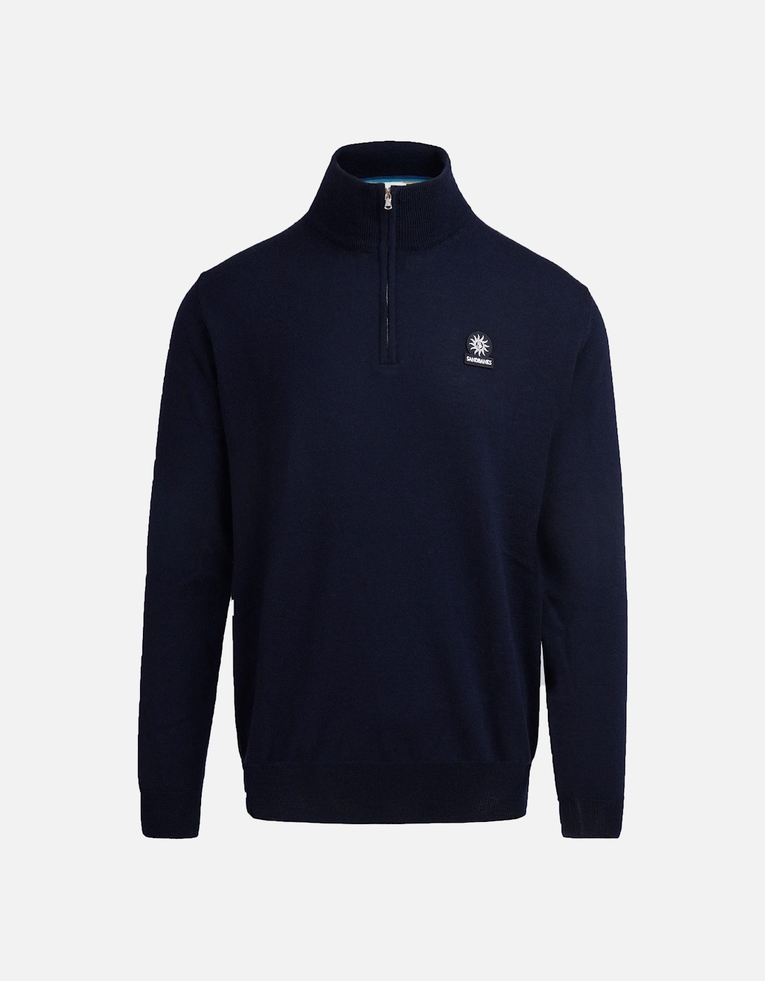 Quarter Zip Merino Knitwear Navy, 5 of 4