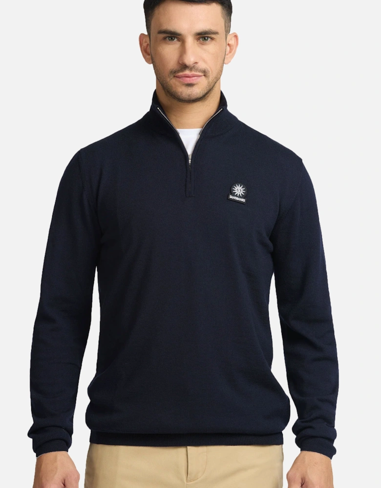 Quarter Zip Merino Knitwear Navy