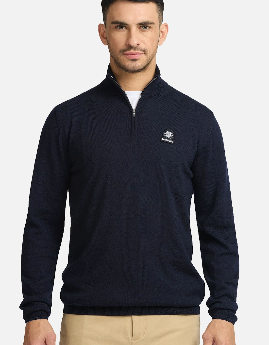 Quarter Zip Merino Knitwear Navy