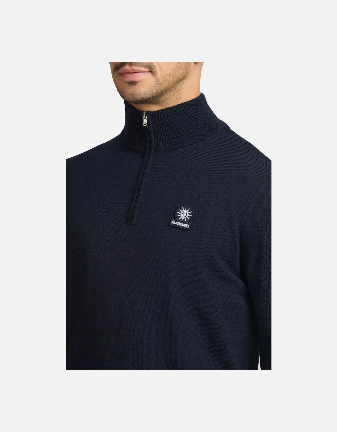 Quarter Zip Merino Knitwear Navy