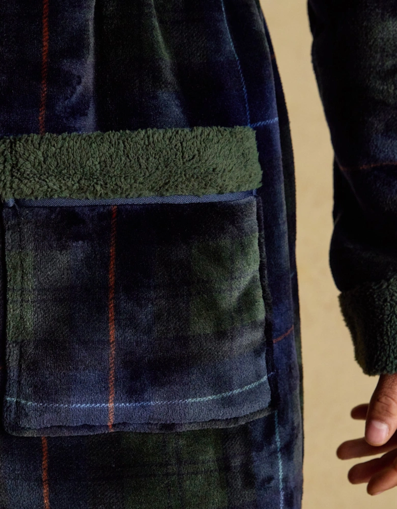 MONTAGUE Mens Robe Green/Navy