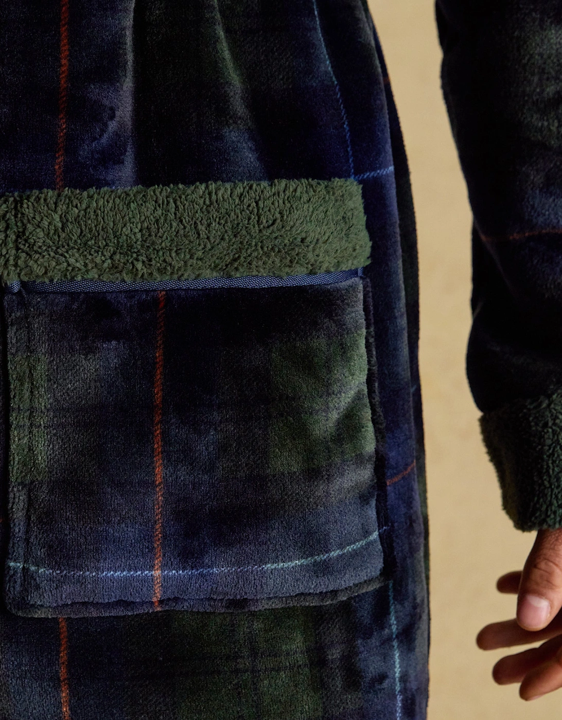 MONTAGUE Mens Robe Green/Navy