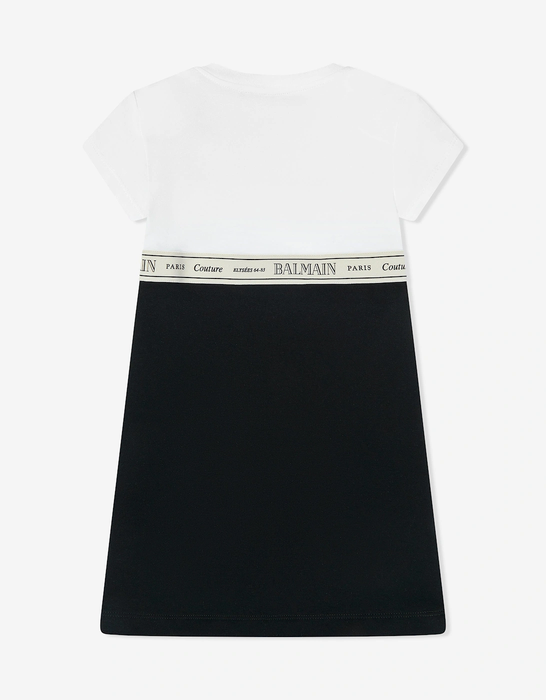 Girls Logo Tape Colourblock Dress in Black