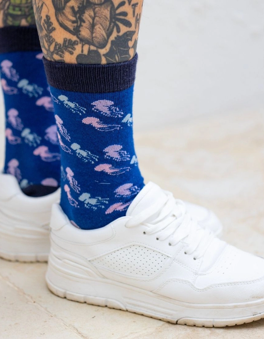 Jellyfish Women's Bamboo Socks, Royal Blue